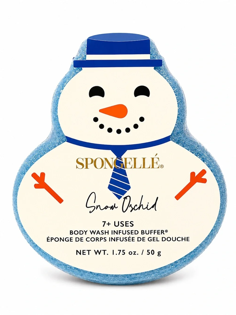 Spongellé Snow Orchid Snowman Body Wash Infused Buffer NWT Holiday Gift